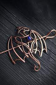 Dragon Copper Hair Pin Wire Wrapped Hair Accessories Mother Of Dragons Gift For Women Cosplay Accessories Unique Gift Idea Hair Jewelry Copper Jewelry Wire Jewelry