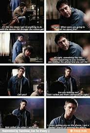 I Love How Dean Actually Sticks Up For Himself When Usually He Only Sticks Up To John For Sammy Supernatural Quotes Winchester Supernatural Supernatural