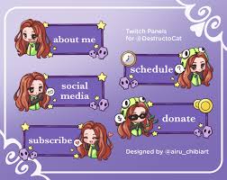 Panels to give your twitch channel the perfect face! Alicia Wu Liang
