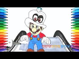 Super mario bros coloring lovely super coloring page mario odyssey. How To Draw Mario Odyssey Mario And Cappy 36 Drawing Coloring Pages For Kids By