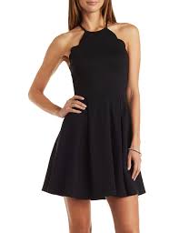 Scalloped Bib Neck Skater Dress Ropa Vestidos De Fiesta Vestidos