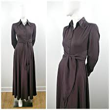 Vintage Long Black Dress 70s Long Sleeve Button Up Maxi Long Black Dress Button Up Maxi Dress Dresses