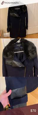 Via Spiga Mixed Media Coat Faux Fur Leather Coat Via Spiga