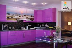 احدث تصميمات و الوان مطابخ مودرن باشكال جديدة 2017 2018 لوكشين ديزين نت Purple Kitchen Designs Purple Kitchen Decor Colorful Kitchen Decor