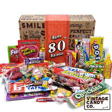 An 80th birthday is certainly something to be celebrated. Vintage Candy Co 80th Birthday Retro Candy Gift Box 1941 Decade Nostalgic Childhood Candies Fun Gag