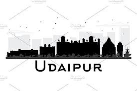 Black And White City Skyline Drawing Udaipur City Skyline City Skyline Skyline Drawing City Skyline Silhouette
