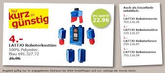 Ikea Lattjo Roboterkostum Ikea Roboter Kostume Roboter