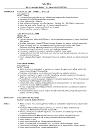 Although a degree isn't required for this position, at least an associate degree is preferred. Universal Banker Resume Samples Velvet Jobs