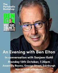 There's now less than two weeks until we'll be welcoming Ben Elton to the  Assembly Rooms to discuss his one-of-a-kind (and one volume only!)  autobiography, What Have I Done?. The conversation will