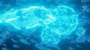 289,000+ vectors, stock photos & psd files. Technogenic Background With School Of Fish And Neon Blue Glow Stock Photo Picture And Royalty Free Image Image 154447825