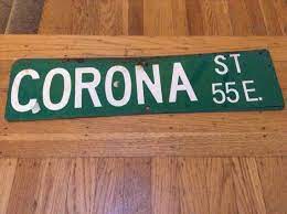 Vintage Corona Street Sign Etsy Street Signs Corona Street
