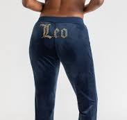 Leo Customizable Big Bling Velour Track Pants