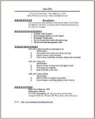 Resort manager bayside housekeeping a. Housekeeper Resume Examples Samples Free Edit With Word