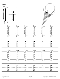 Printable Letter I Tracing Worksheet With Number And Arrow Guides Tracing Worksheets Printable Alphabet Worksheets Letter Worksheets For Preschool