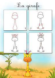 Apprendre à dessiner une girafe. Drawing1 How To Draw A Giraffe Easy Drawings Doodle Drawings Drawing Lessons