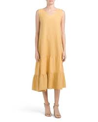 Made In Italy Linen Midi Dress Clothing Marshalls In 2020 Womens Midi Dresses Dresses Midi Dress