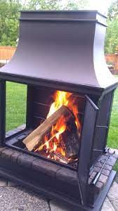 hampton bay sevilla 36 in steel and slate wood burning outdoor fireplace 66594 the home depot outdoor fireplace prefab fireplace wood