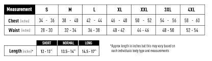 Body Armour Size Guide