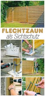 Flechtzaun Sichtschutz Garten Holz Sichtschutzzaun Garten