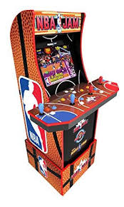 Arcade1up Nba Jam Arcade Cabinet With Riser And Light Up Marquee Arcade1up Retro Games Room Arcade Retro Arcade