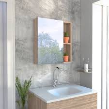 Le ofrecemos gabinetes para baño bogotá para instalar en cualquier espacio acomodándose a cualquier presupuesto garantizando siempre la mas alta calidad y el mejor servicio técnico. Gabinete Para Bano Labelle 49 7x45x12 5 Cm Con Espejo Miel Rta Design 337815