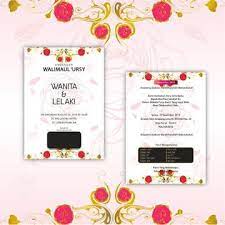 Undangan Pernikahan Putih Bunga Merah Foil Wedding Invitations Script Wedding Invitations Spring Wedding Invitations