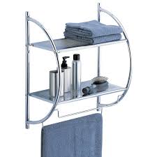 Chrome bathroom shelf with plate glass bath kitchen fine crafted. Bathroom Shelf With Towel Bar You Ll Love In 2021 Visualhunt