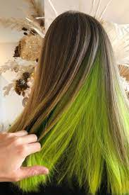 Amazing Green Hair Hairstyle Ideas For A Vibrant Look Long Open Hairstyle With Green Tinge In 2021 Dark Green Hair Wavy Hair With Braid Green Hair