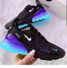 Air Max 270 Premium Nike 270 Black And Blue Black And Neon Blue Sneakers Miladies Net Nike Shoes Blue Nike Air Shoes Nike Shoes Women