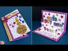 Very Easy New Year Pop Up Greeting Cards How To Make New Year Card At Home Cra Greeting Cards Handmade Birthday Easy Greeting Cards Pop Up Greeting Cards