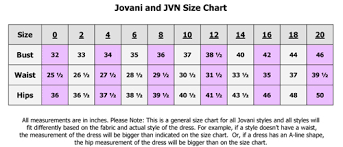 Jovani Size Chart Fashion Dresses