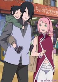 Family Uchiha By Byblackrose Naruto Shippuden Anime Sasusaku Sasuke Sakura Sarada
