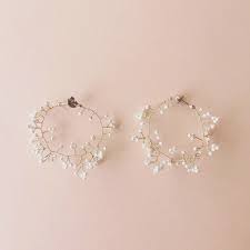 14 かすみ草手編みフープピアス キャトルズ公式通販 レディースアクセサリー joyas con alambre aretes bisuteria aretes