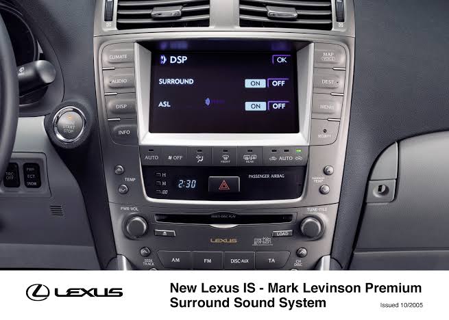 Integrasi Menu Audio Mark Levinson di Dasbor Lexus, AI generated