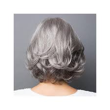 Gray Wig Short Hair Wig Synthetic Hair Wig Middle Aged And Etsy Thick Hair Styles Hair Styles Grey Wig