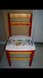 Curious George Chair Curious George Bedroom Painted Chair Curious George Crafts
