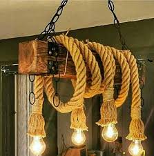 Amazon Com Rope Light Rope Chandelier Wood Beam Pendant Light Vintage Wood Chandelier Rustic Pendant Light Dining Room Lamp Driftwood Lamp Handmade