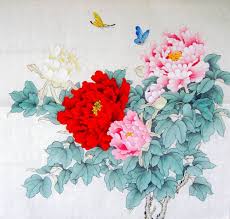 古洛画廊 国画 工笔牡丹画 四尺斗方 纯手工 王玲 编号056 花鸟国画原作 古洛画廊 中国收藏热线 chinese painting flowers flower painting art