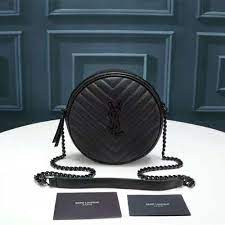 Camera ysl leopard print white. Saint Laurent Ysl Women Vinyle Round Camera Bag In Chevron Quilted Smooth Leather