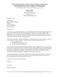 Cover Letter Template For Undergraduate Students