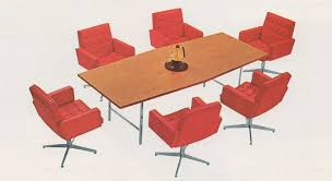 Vintage Conference Table With Chairs 1970s Kent Boat Shape Conference Table Chrome Legs The Arm Chair Tufted Seat A Vintage Conference Table Furniture Tufted