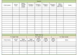 Nappy Toileting Day Chart