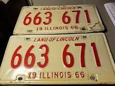 2 Vintage Antique Metal Illinois License Plate 1966 License Plate Antique Metal Plates