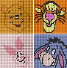Winnie The Pooh Collection C2c Crochet Patterns Pattern Etsy Disney Cross Stitch Disney Cross Stitch Patterns Knitting Charts