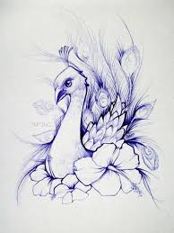 Feather clip art peacock feather tattoo feather drawing feather vector feather tattoos peacock. Rawbdz Peacock Tattoo Design Pen Www Behance Net Japinc Art Sketches Peacock Tattoo Bird Drawings