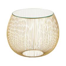 Glass And Gold Metal Wire Side Table En 2020 Avec Images Bout De Canape Table Bout De Canape Table De Chevet