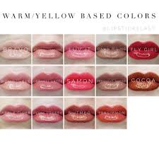 shimmer lipsense color chart collage for 2016