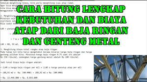Banyak sekali jenis yang bisa digunakan konsumen sebagai pelindung bagian atas gedung tersebut, seperti genteng beton. Lengkap Cara Menghitung Kebutuhan Jumlah Dan Biaya Rangka Atap Baja Ringan Genteng Metal Berpasir Youtube