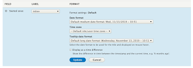 You can find the searching option. Allow Timestampformatter To Show As A Fully Cacheable Time Difference With Js 2921810 Drupal Org