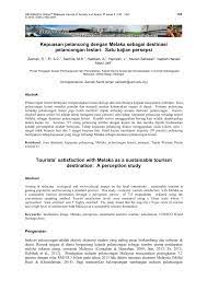 Memperkasa pelancongan desa dan agro. Pdf Kepuasan Pelancong Dengan Melaka Sebagai Destinasi Pelancongan Lestari Satu Kajian Persepsi Tourists Satisfaction With Melaka As A Sustainable Tourism Destination A Perception Study